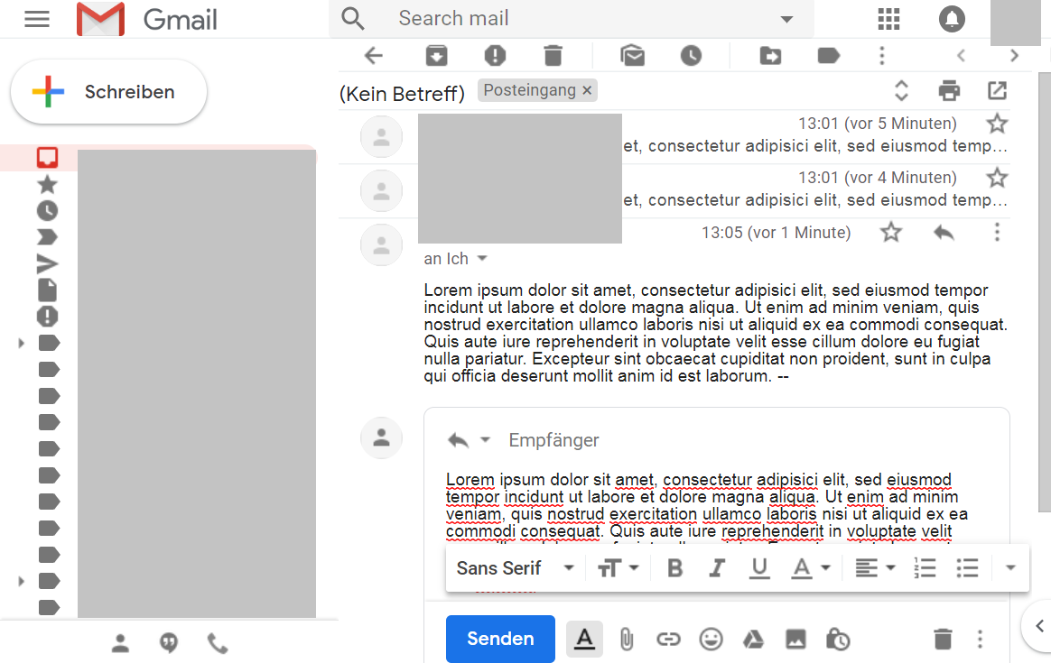 Gmail compact (better design, less unused space)