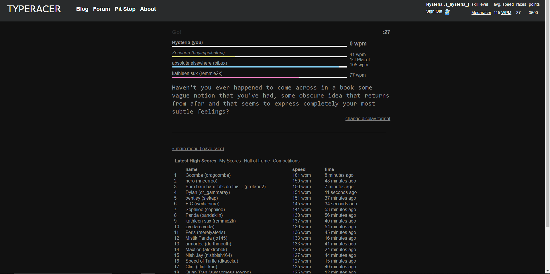 Typeracer - Modern Dark By Hysteria