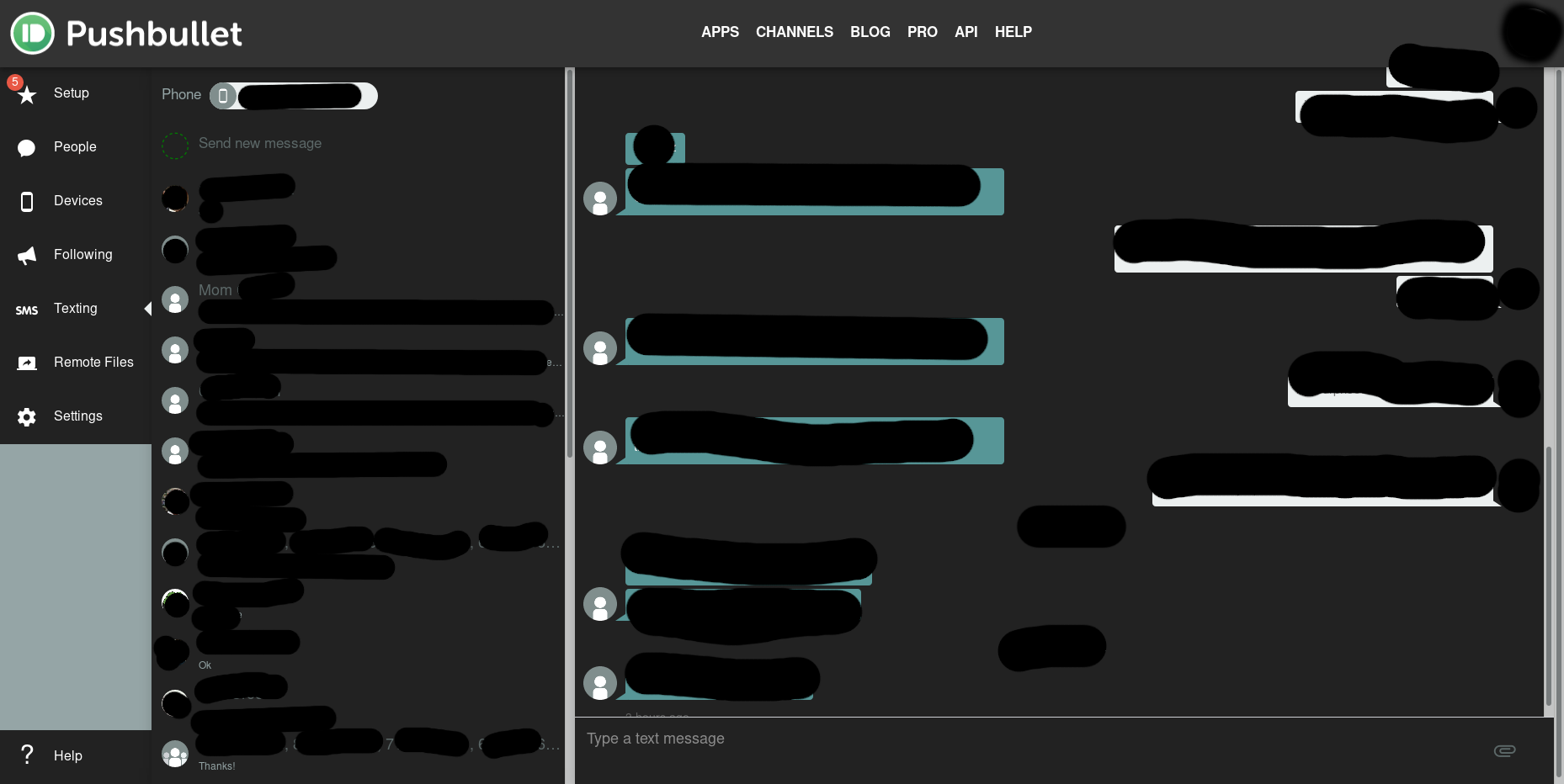 Pushbullet Dark Theme