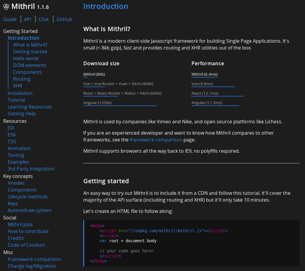 Dark Mithril.js.org