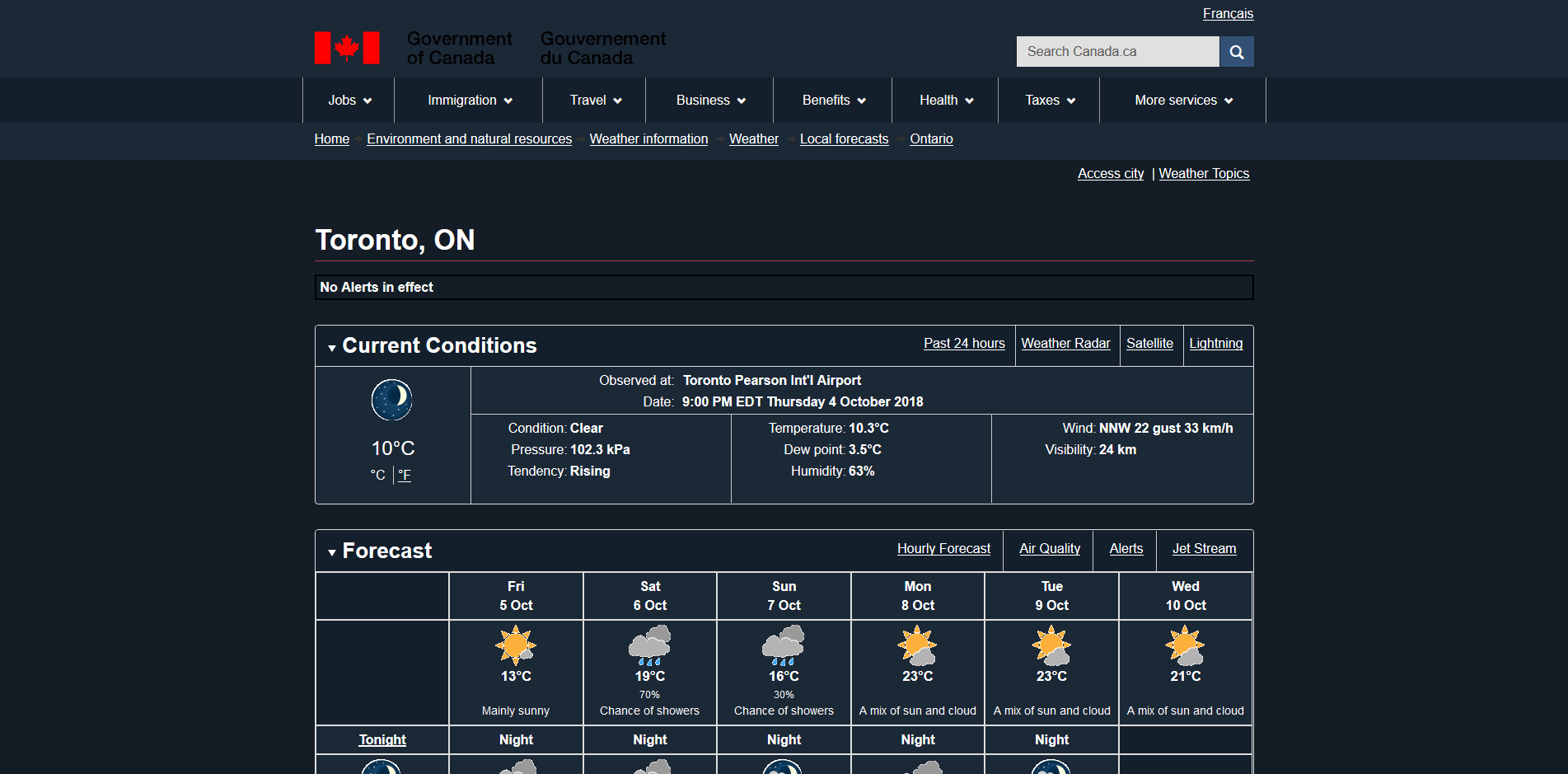 Environment Canada Darkmode