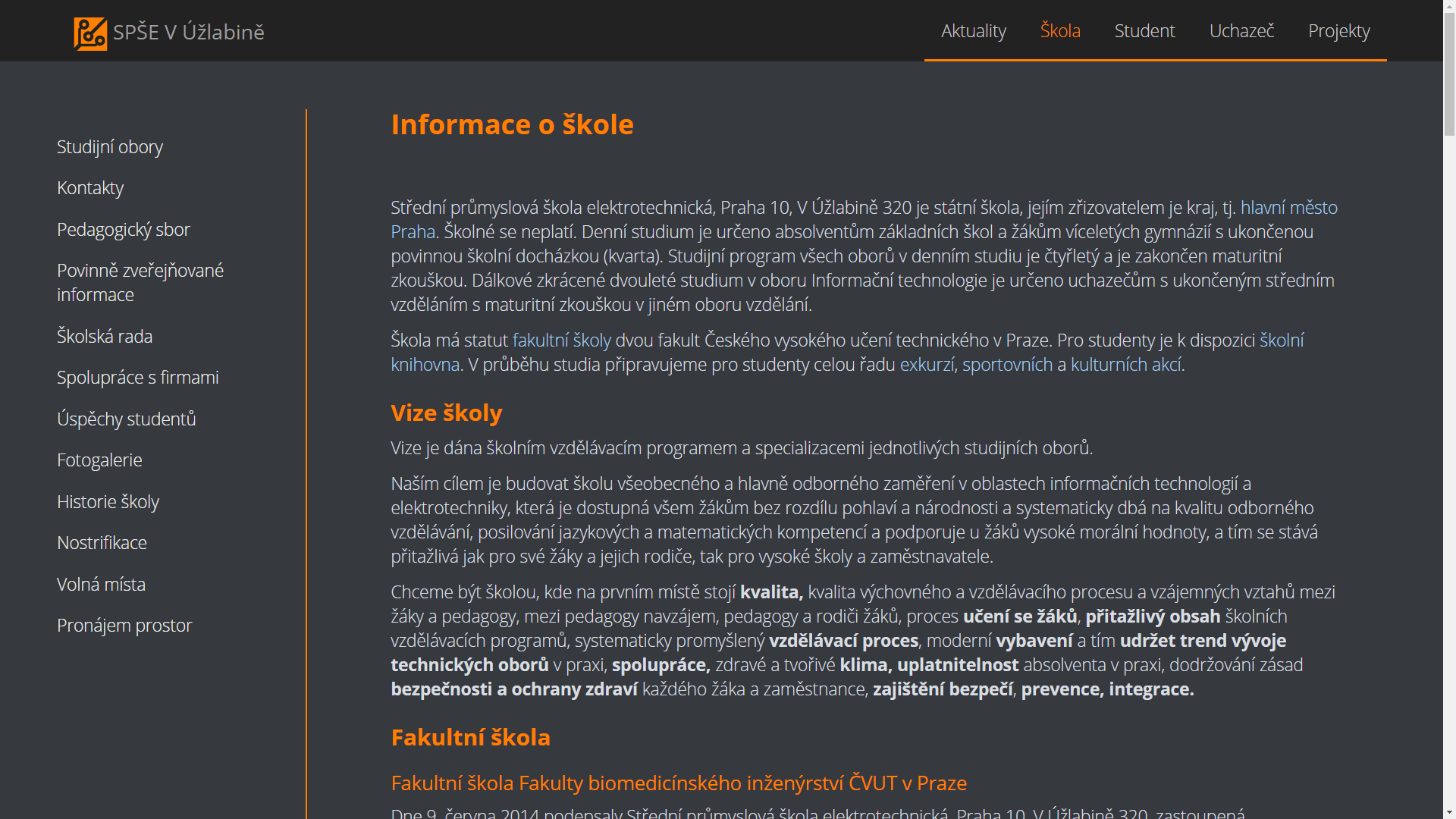 Úžlabina Dark Theme