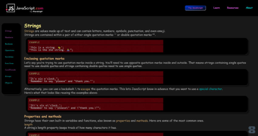 javascript.com Dark By BamaBraves