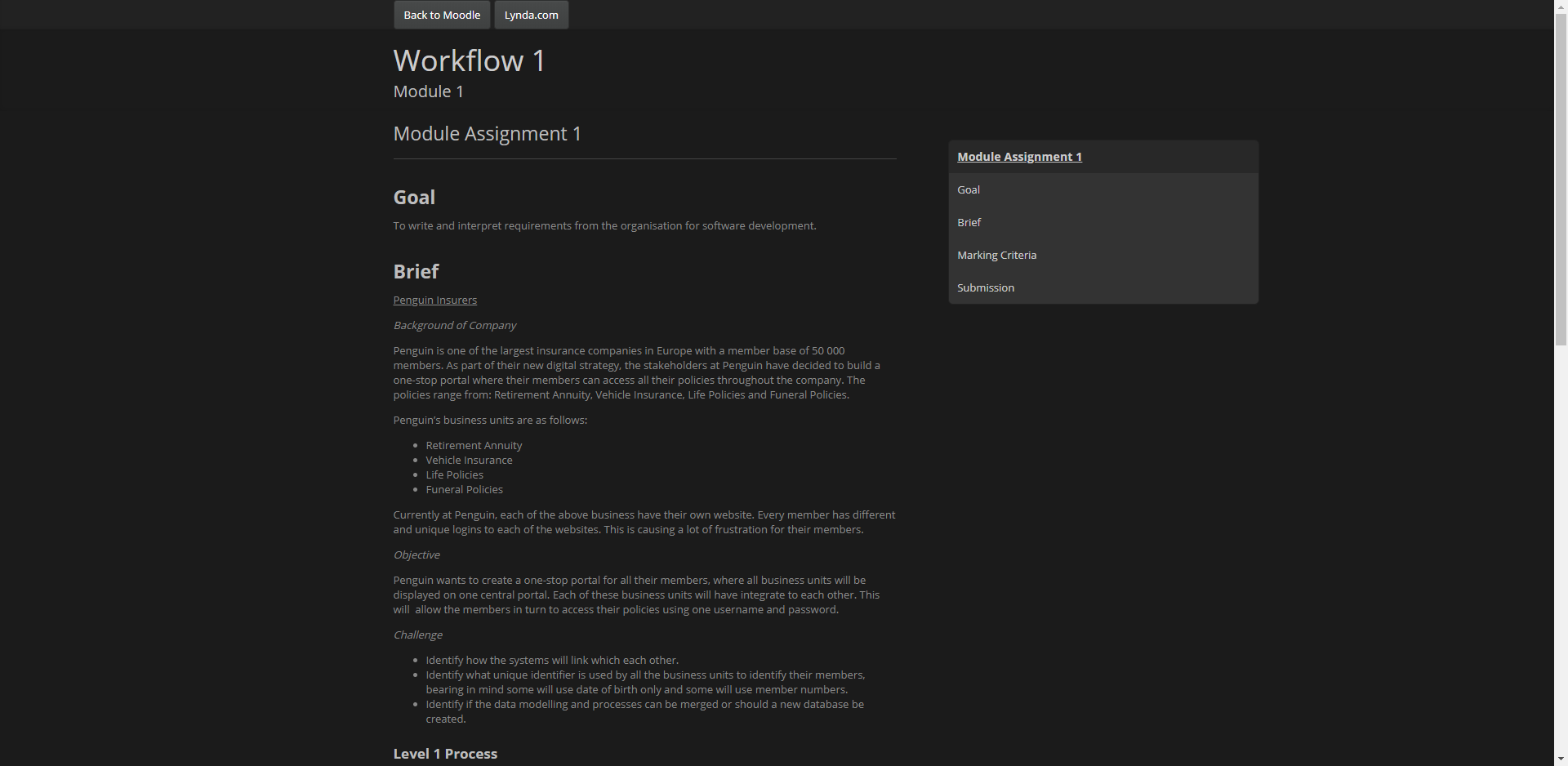 Moodle Assignment Page Dark Mode