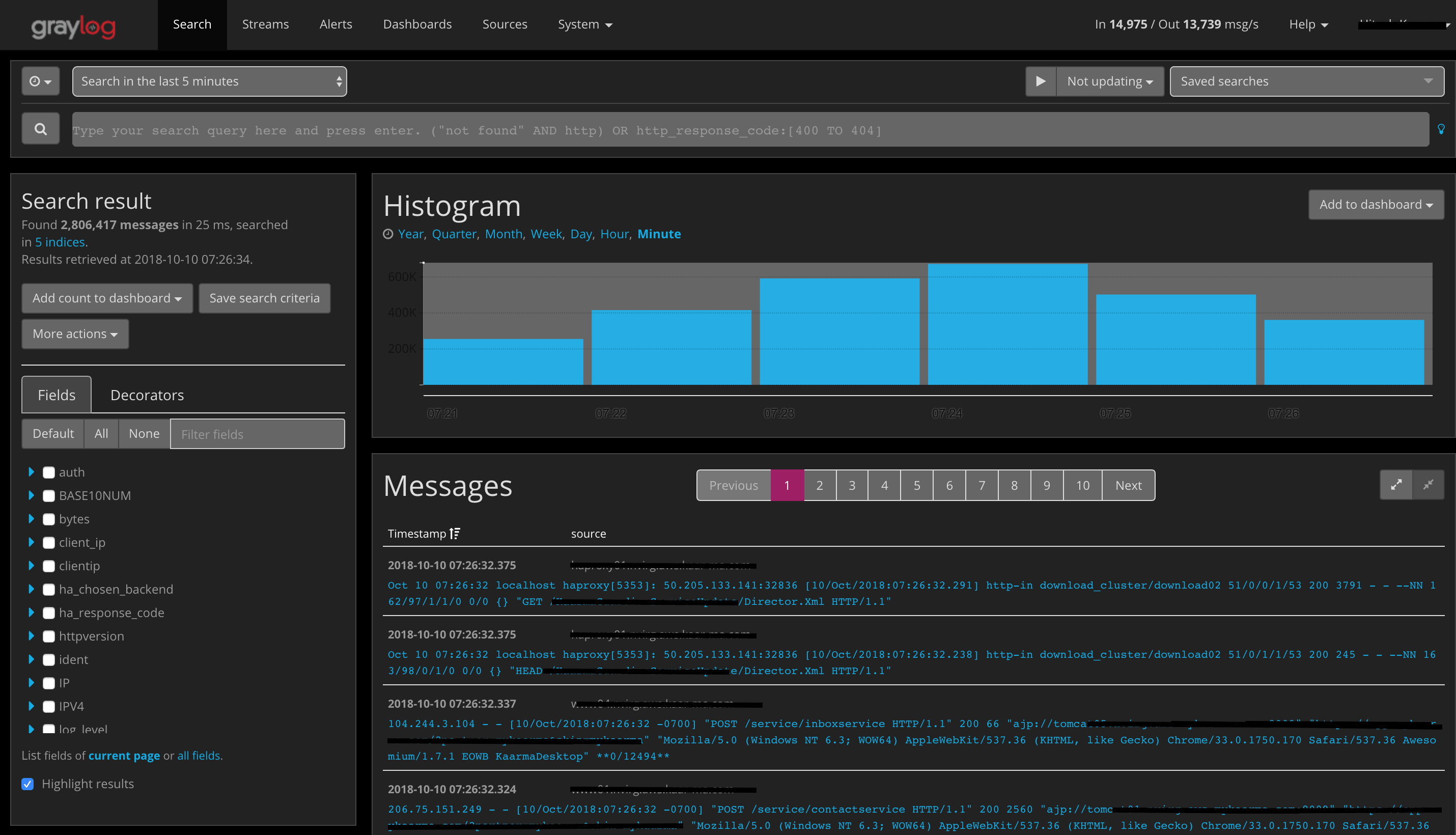 Graylog 2 Dark Theme