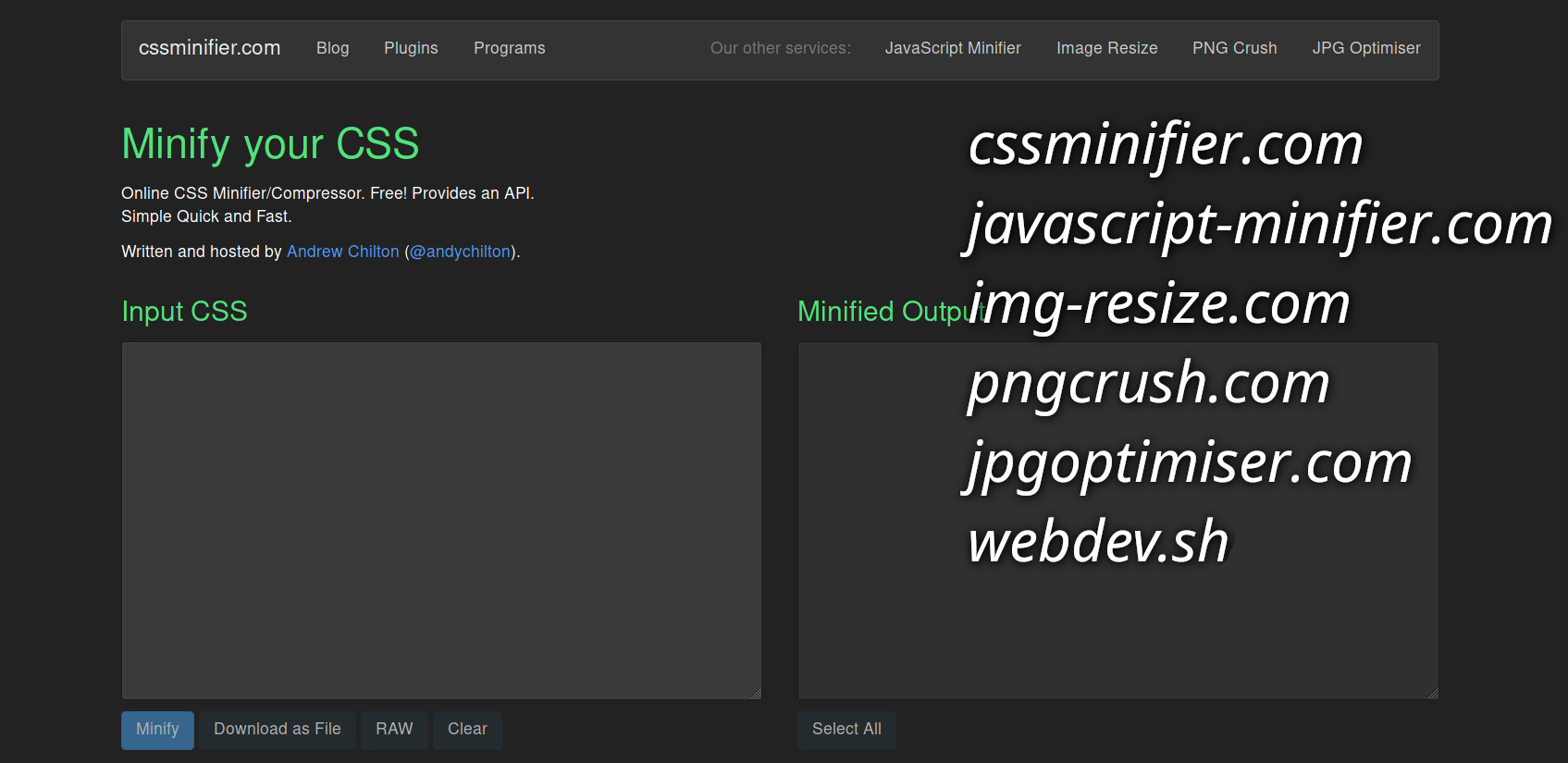 WEBDEV.SH pages dark mode