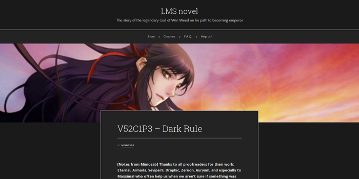 LMS novel Dark Theme