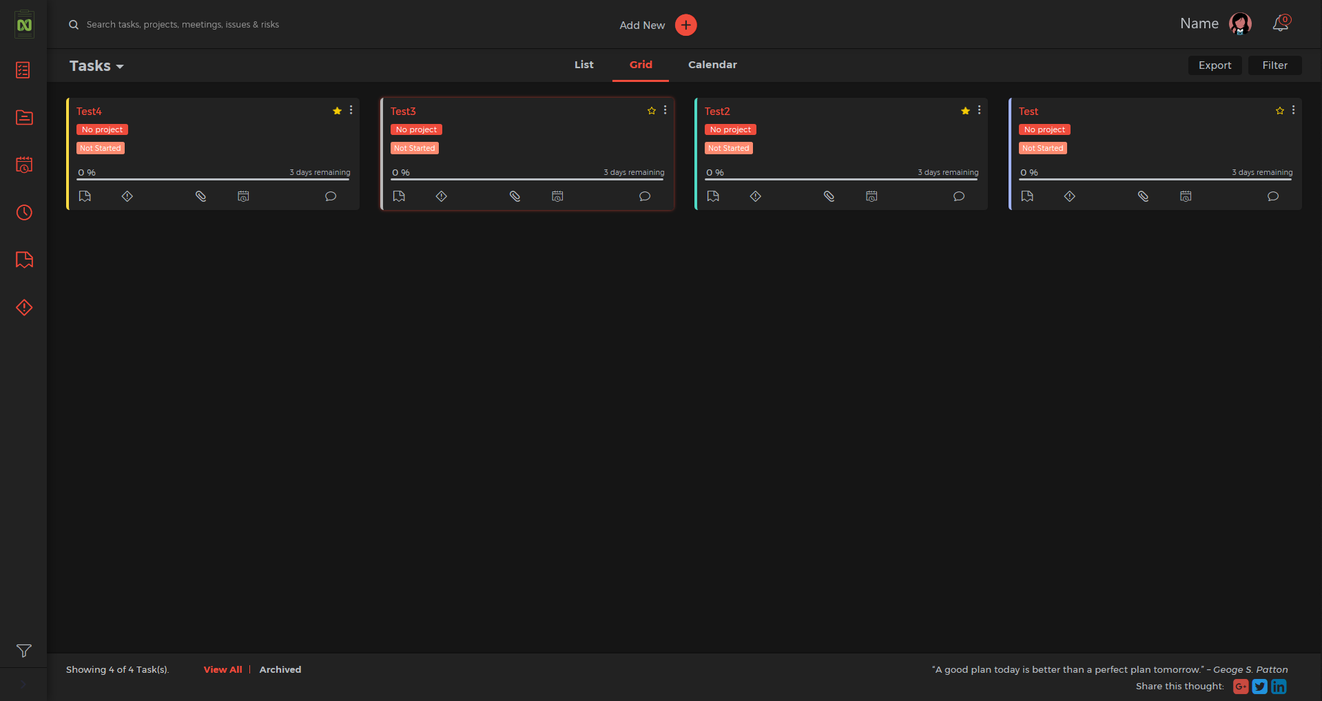 nTask Manager App Dark Theme