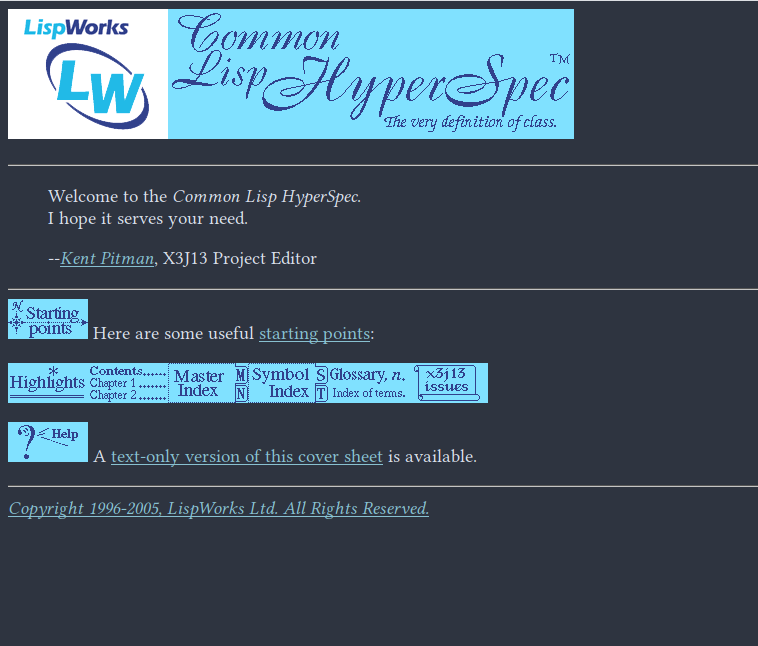 Nord Common Lisp HyperSpec