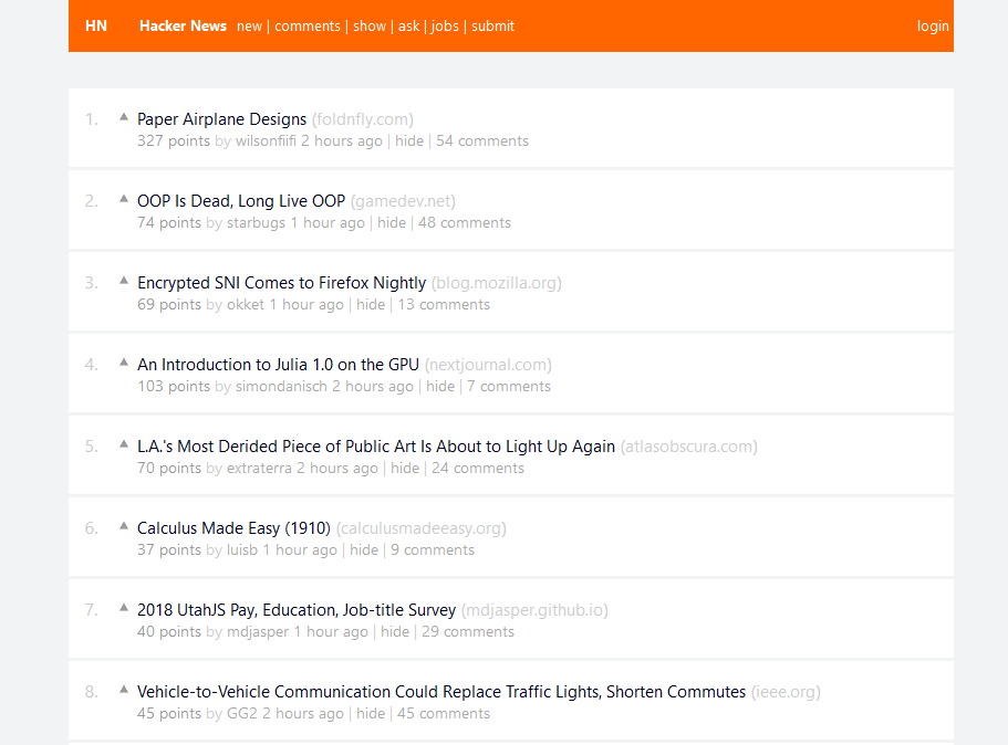 Hacker News (Orange/White)