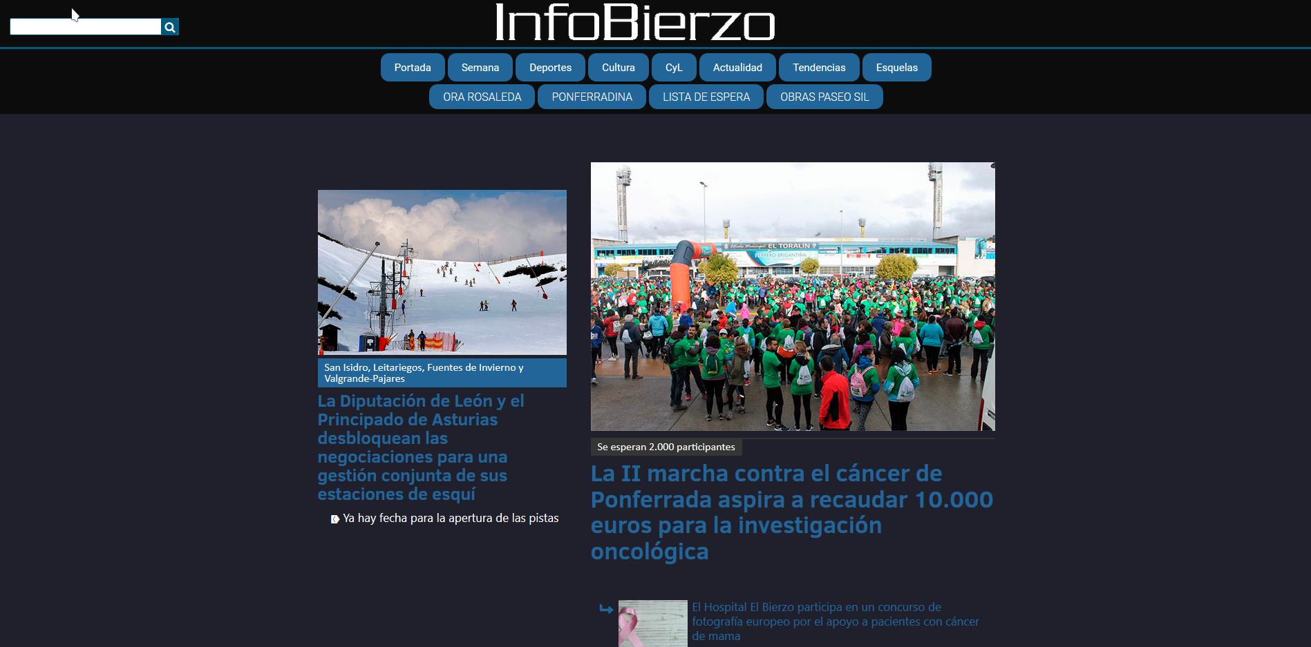 InfoBierzo - Modo oscuro