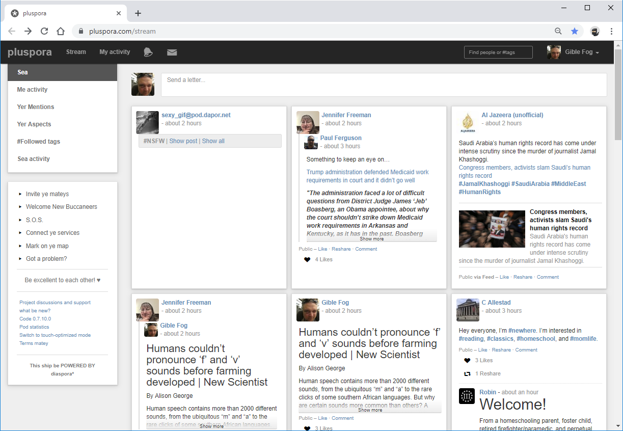 Diaspora multi-column