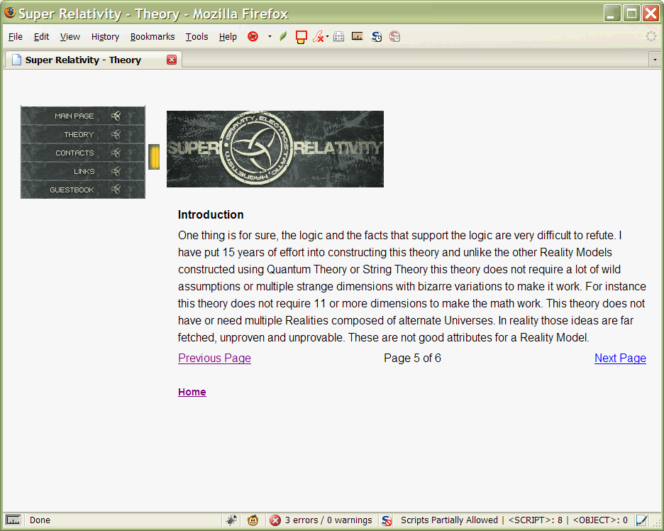 Makes SuperRelativity.org more readable...