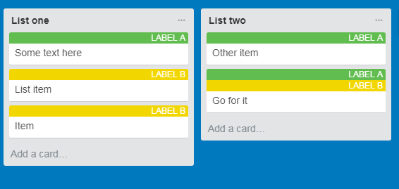 Trello - label as top border (with text)