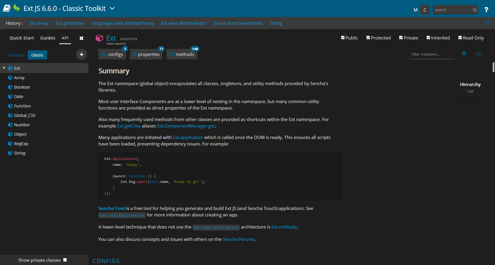 Sencha ExtJs Docs Dark Theme