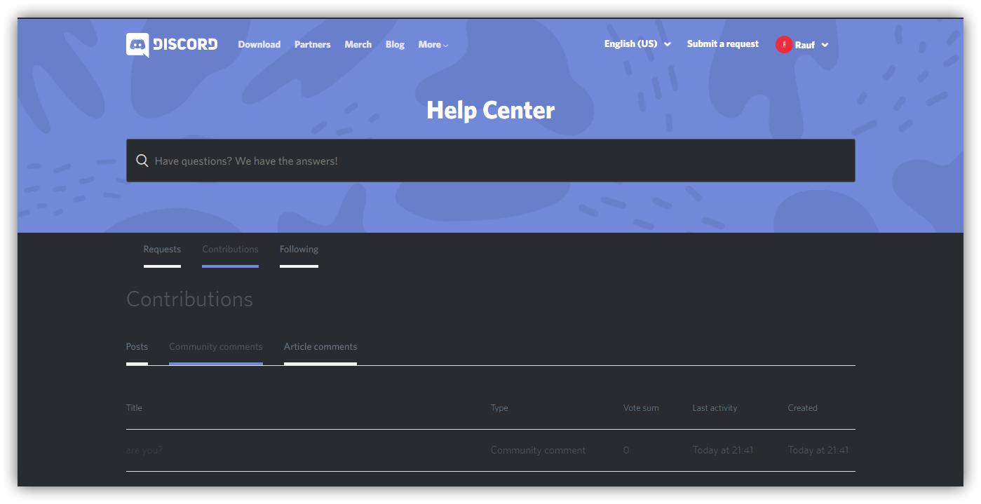 Dark Theme for Discord Support Page