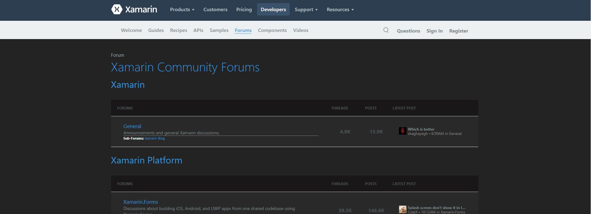 Xamarin Forums Dark