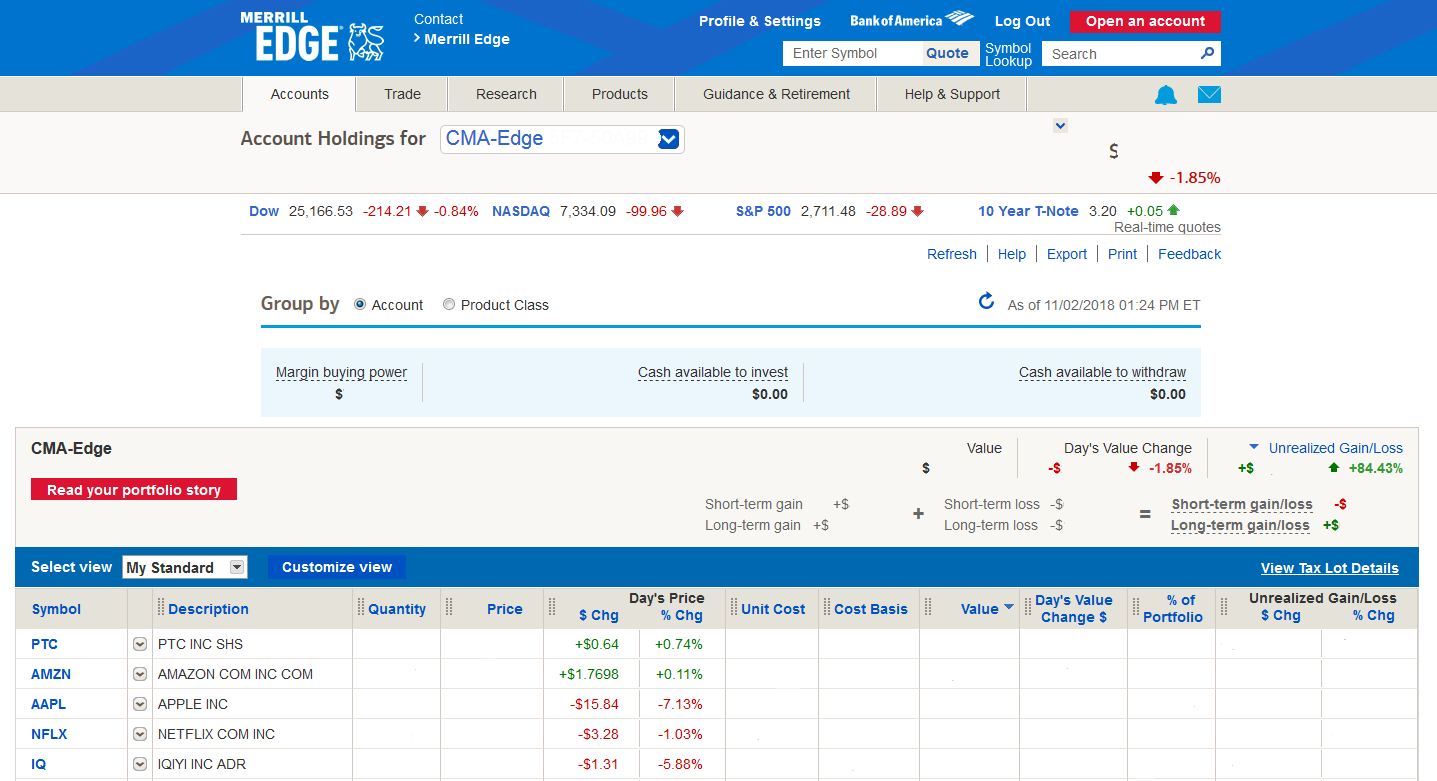 Merrill Accont Holdings