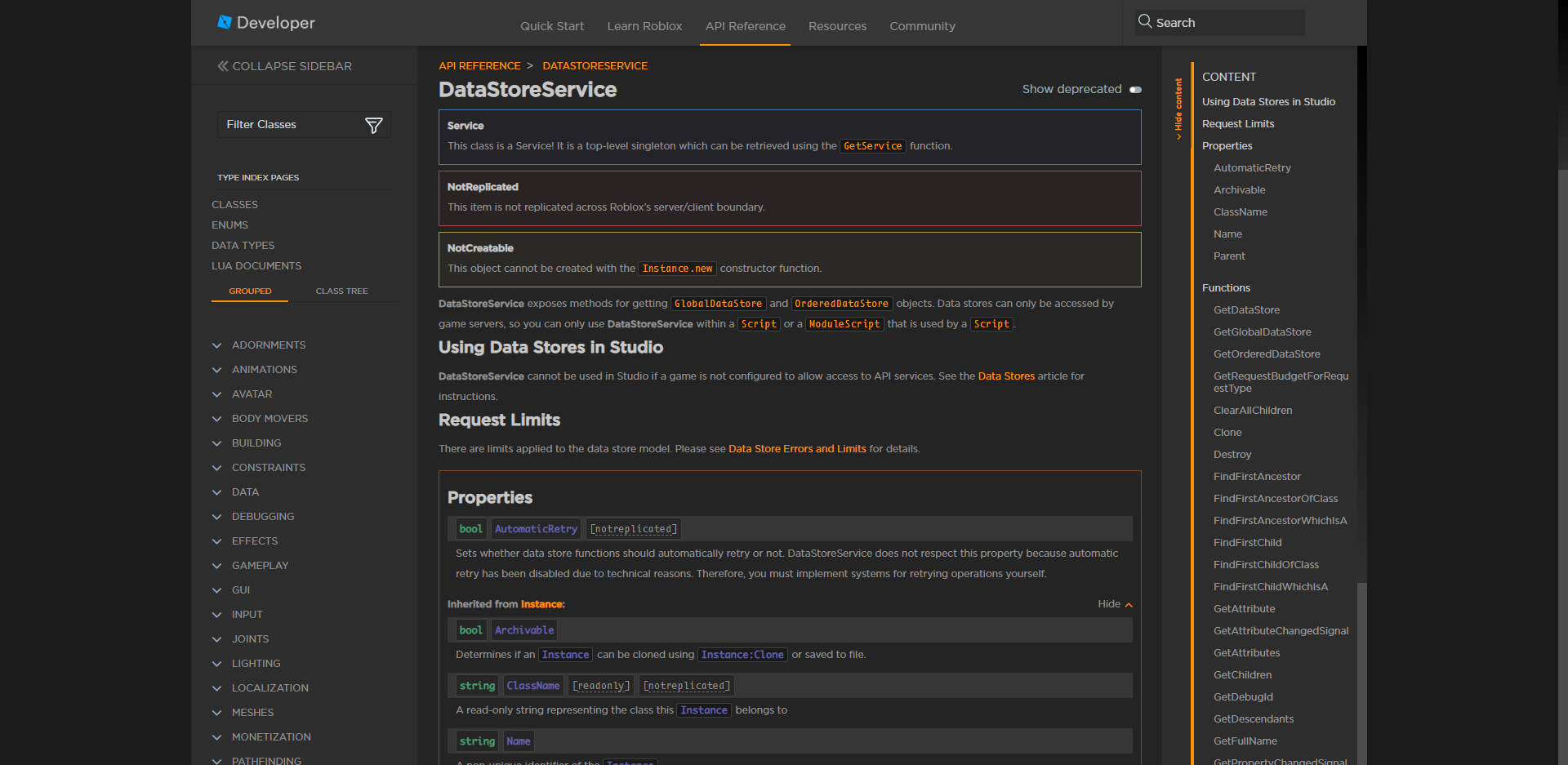 Roblox DevHub Dark
