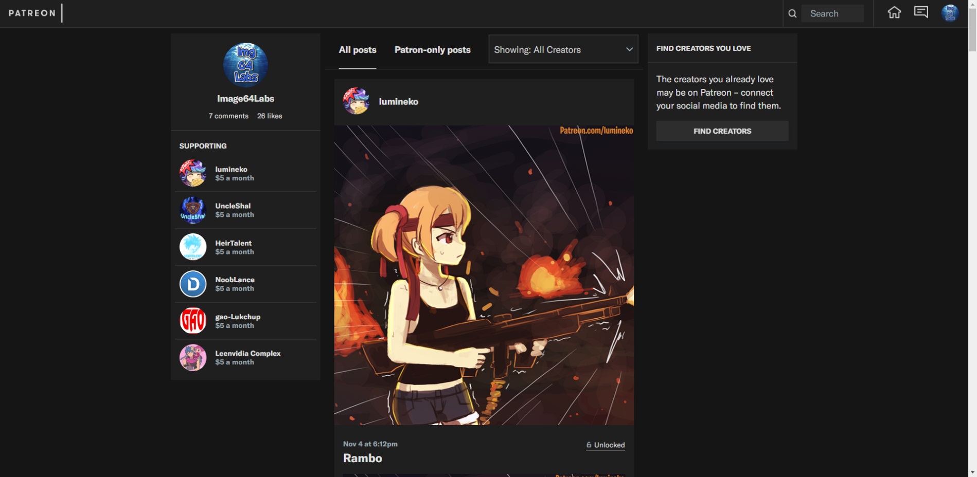 Patreon Dark Mode