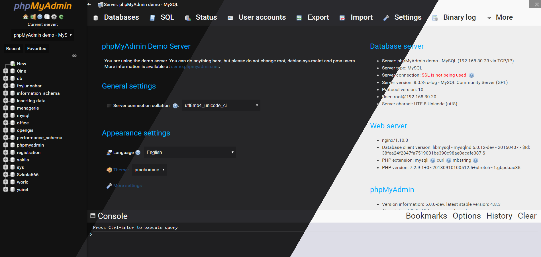 Flat phpMyAdmin (3 Themes)