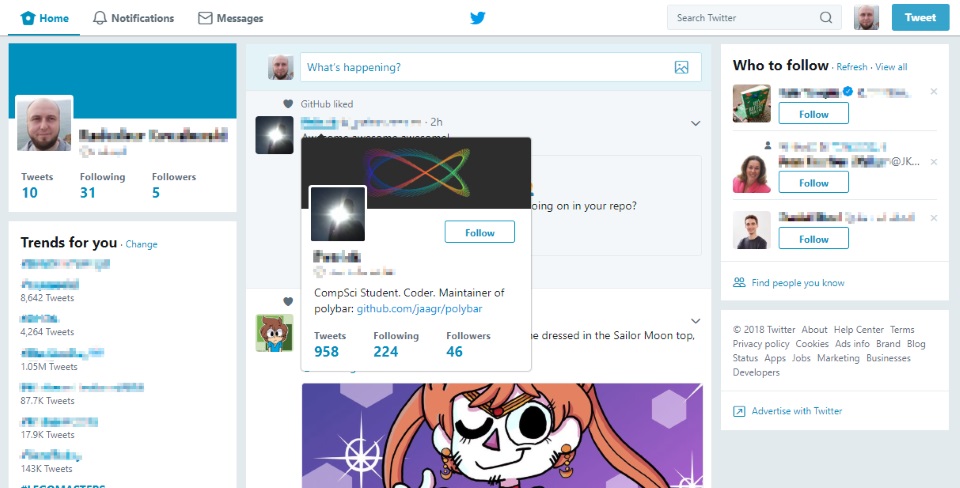 Unrounded Twitter