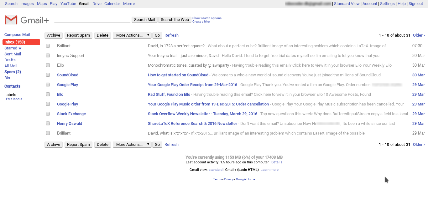 Gmail+ for Gmail Basic Fixed