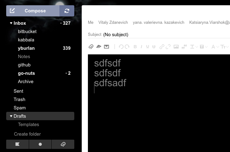 mail.yandex.ru: dark textarea