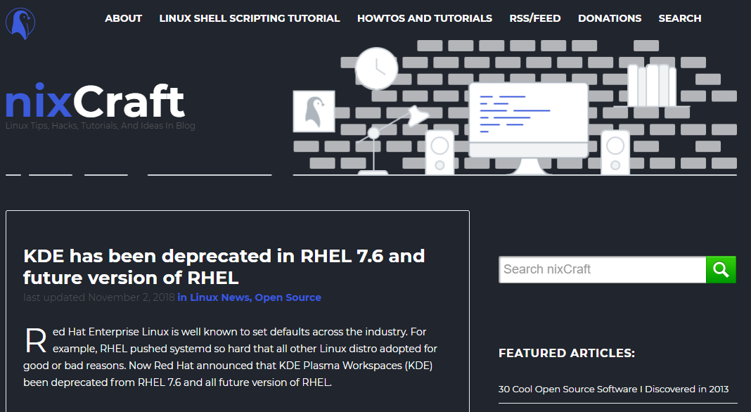 nixCraft dark theme