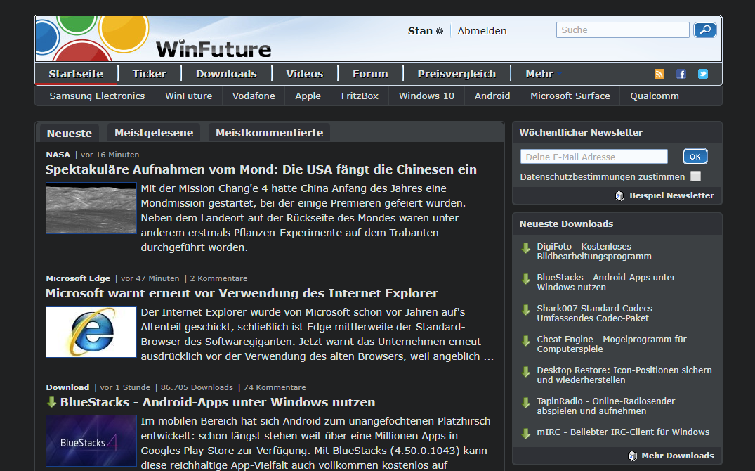 WinFuture.de Dark Mode