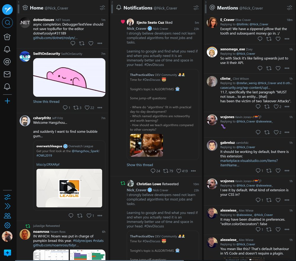 TweetDeck Actually Dark