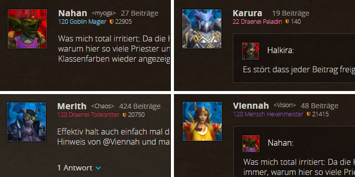 Blizz. forums (Klassenfarben)
