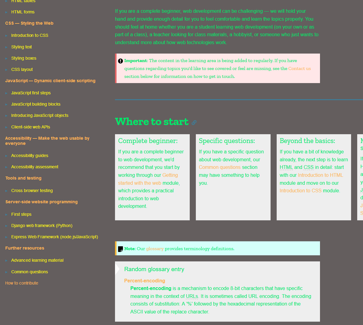 MDN - Darker - Mozilla Developer