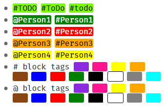 Workflowy Colored Special Tags