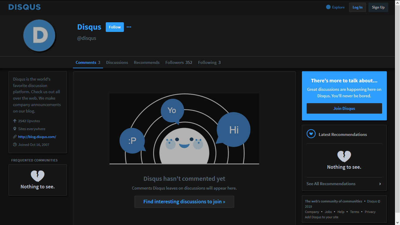 Disqus Dark Night