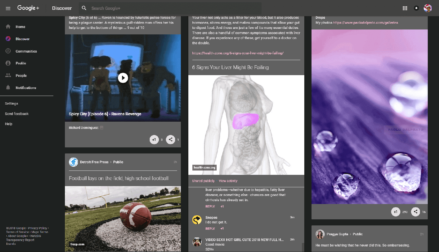 Cakeeh's fixed Google Plus Dark Theme