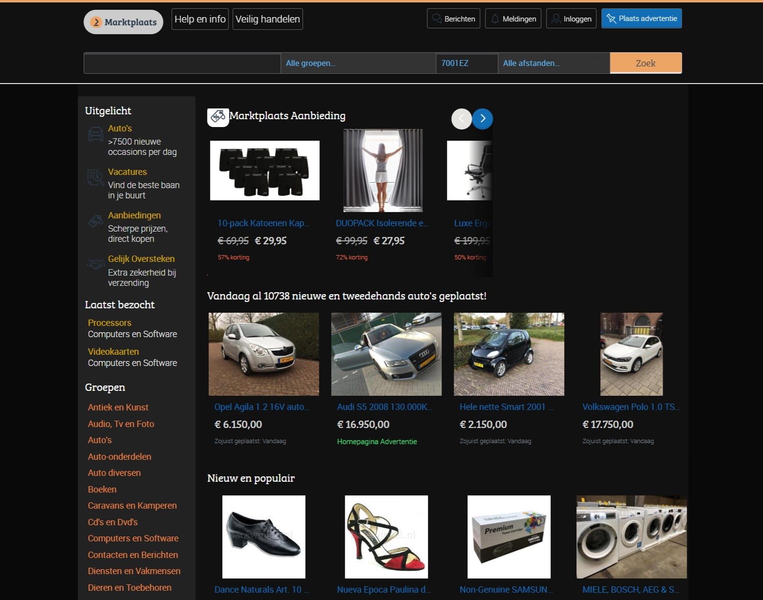 Marktplaats dark theme