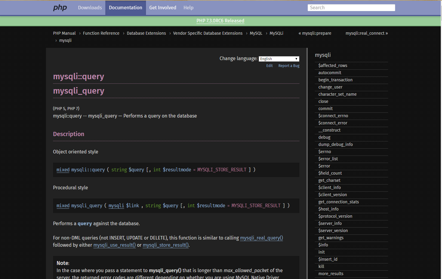 pastel dark php.net