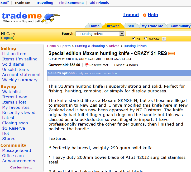 Trademe - bigger text in listing