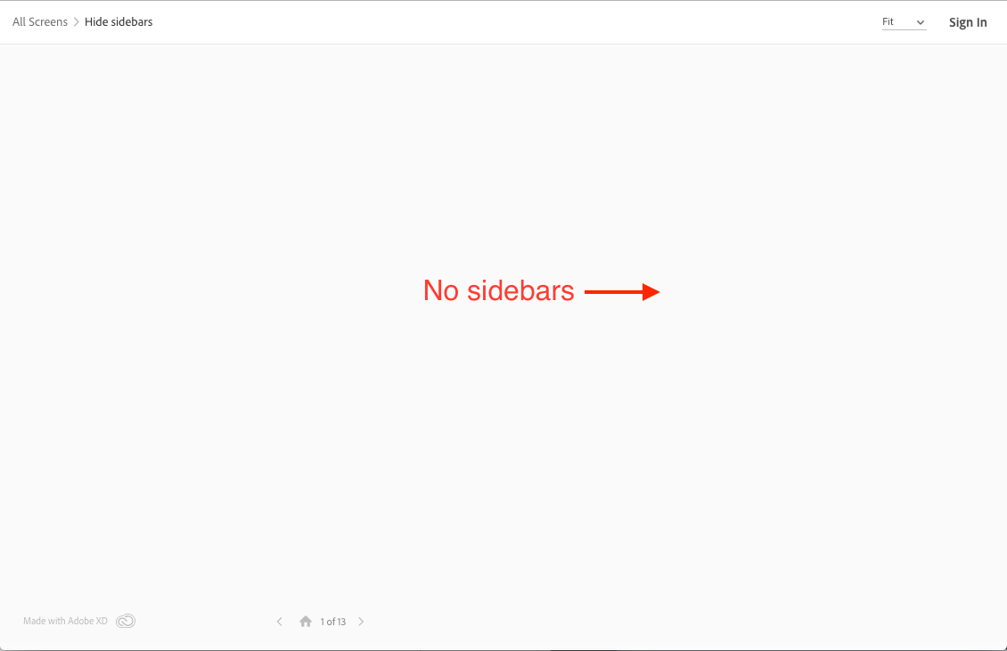 Adobe XD - hide sidebars