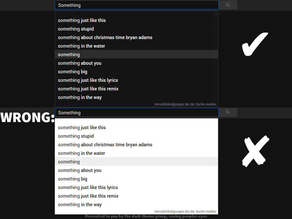 YouTube Dark Search Box