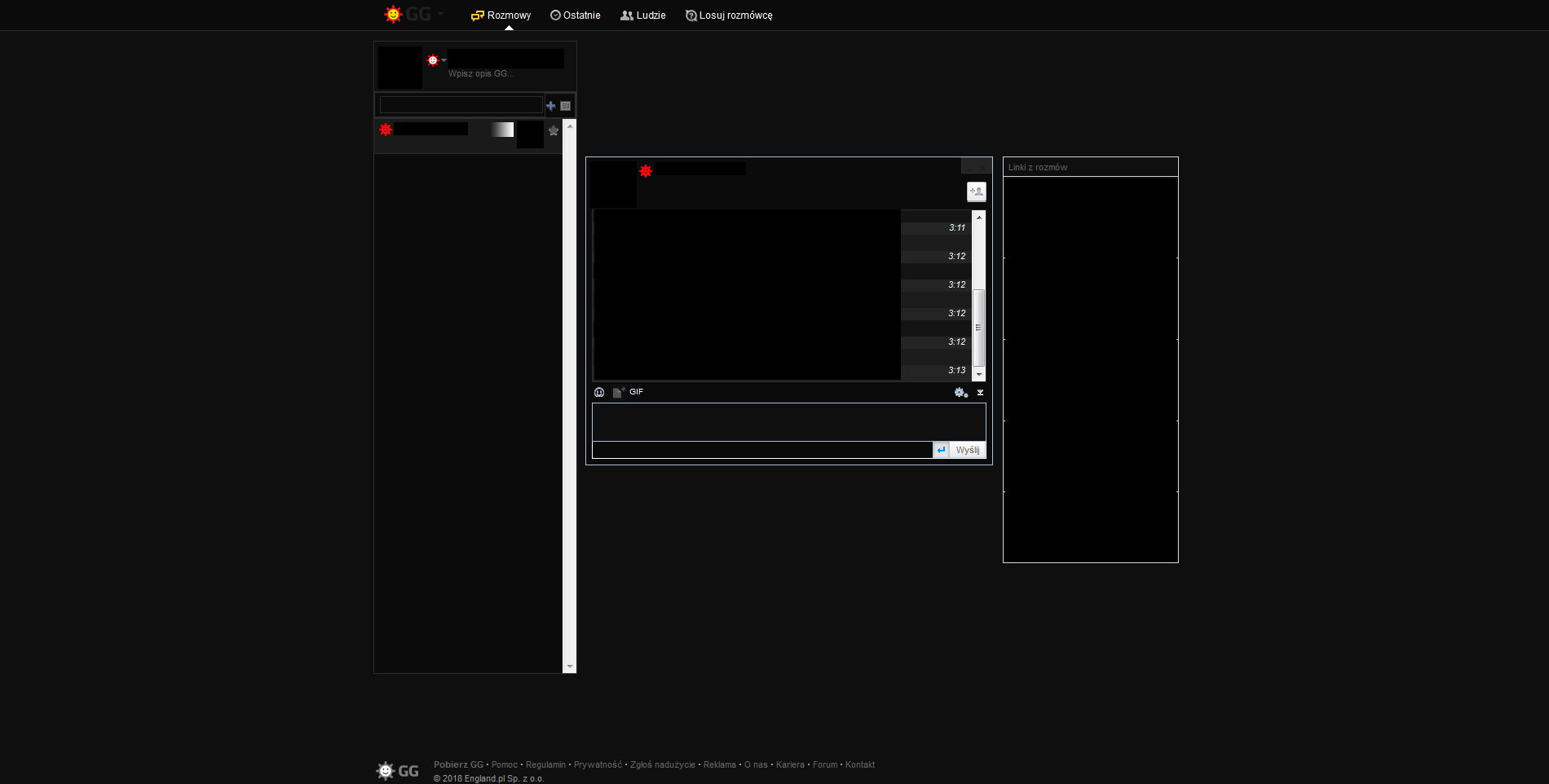 GG.pl/Gadu Gadu Dark theme