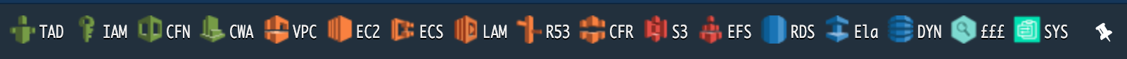 AWS Console condensed toolbar