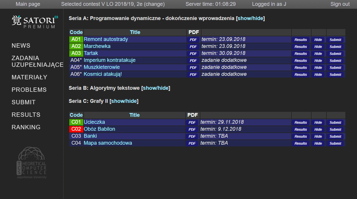 Satori TCS UJ DARK THEME