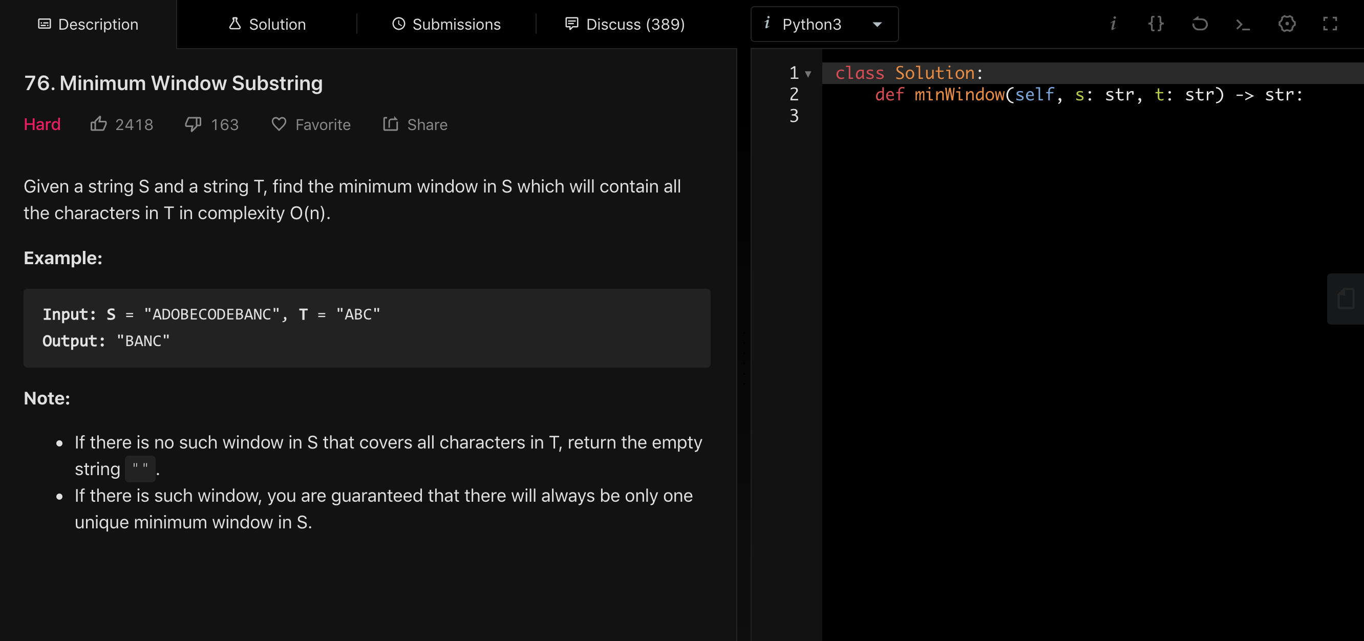 Leetcode Dark (only for problems)