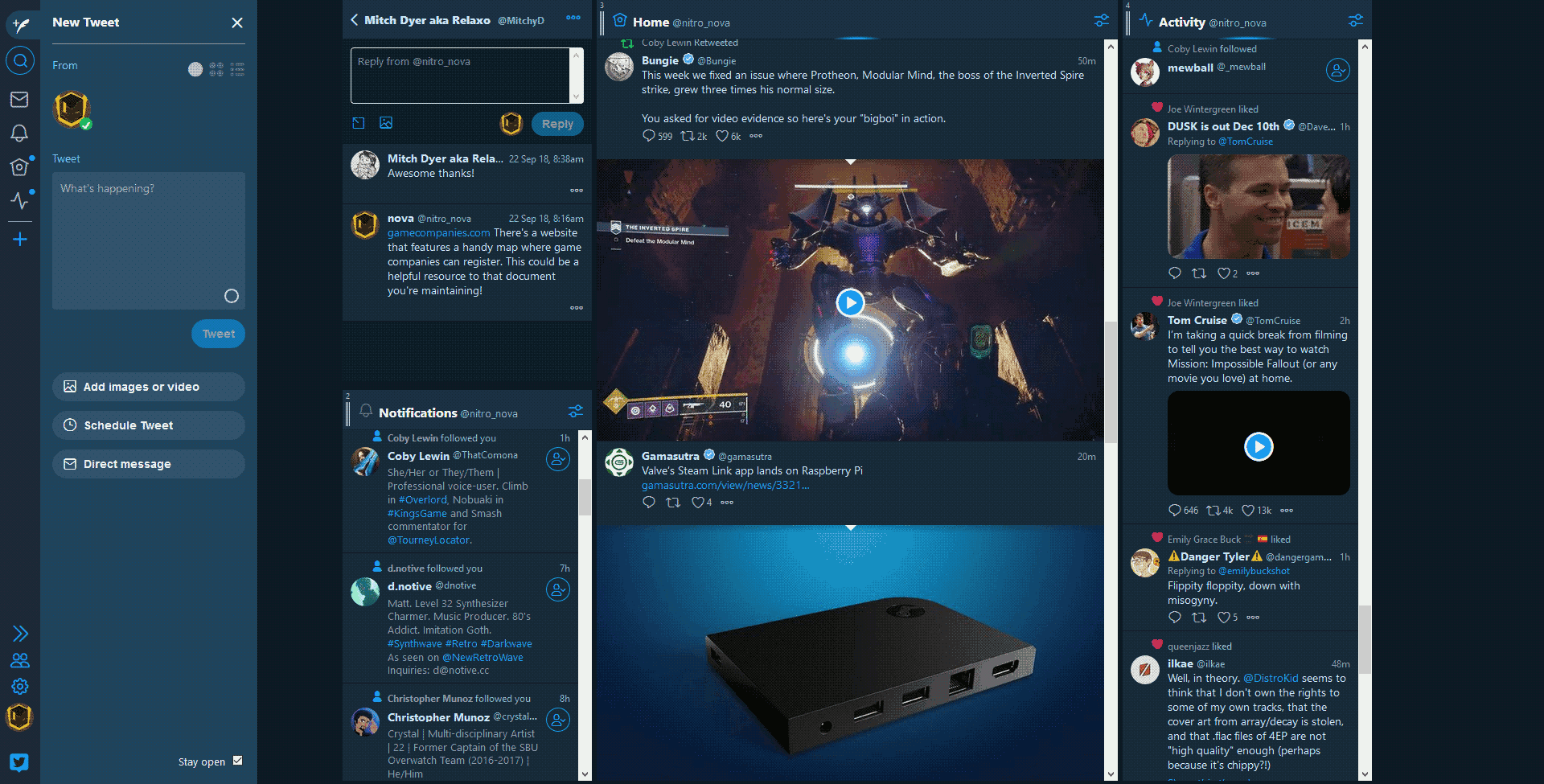 TweetDeck Dark Blue Compact
