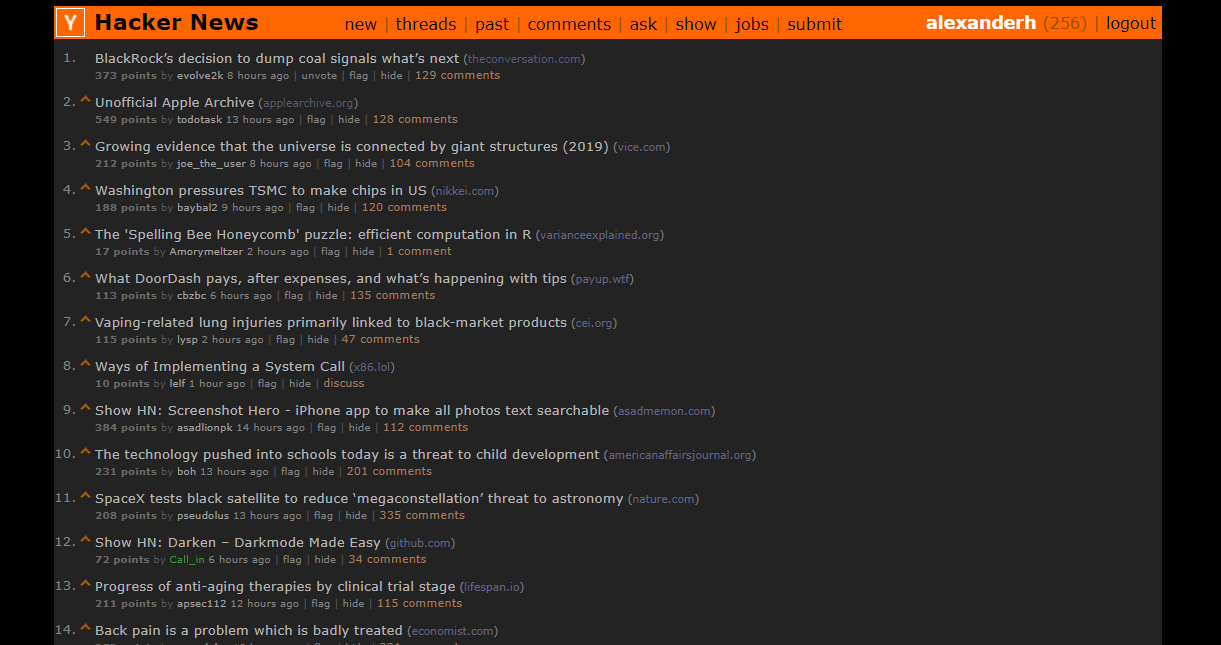 Orb's Dark Hacker News v1.2