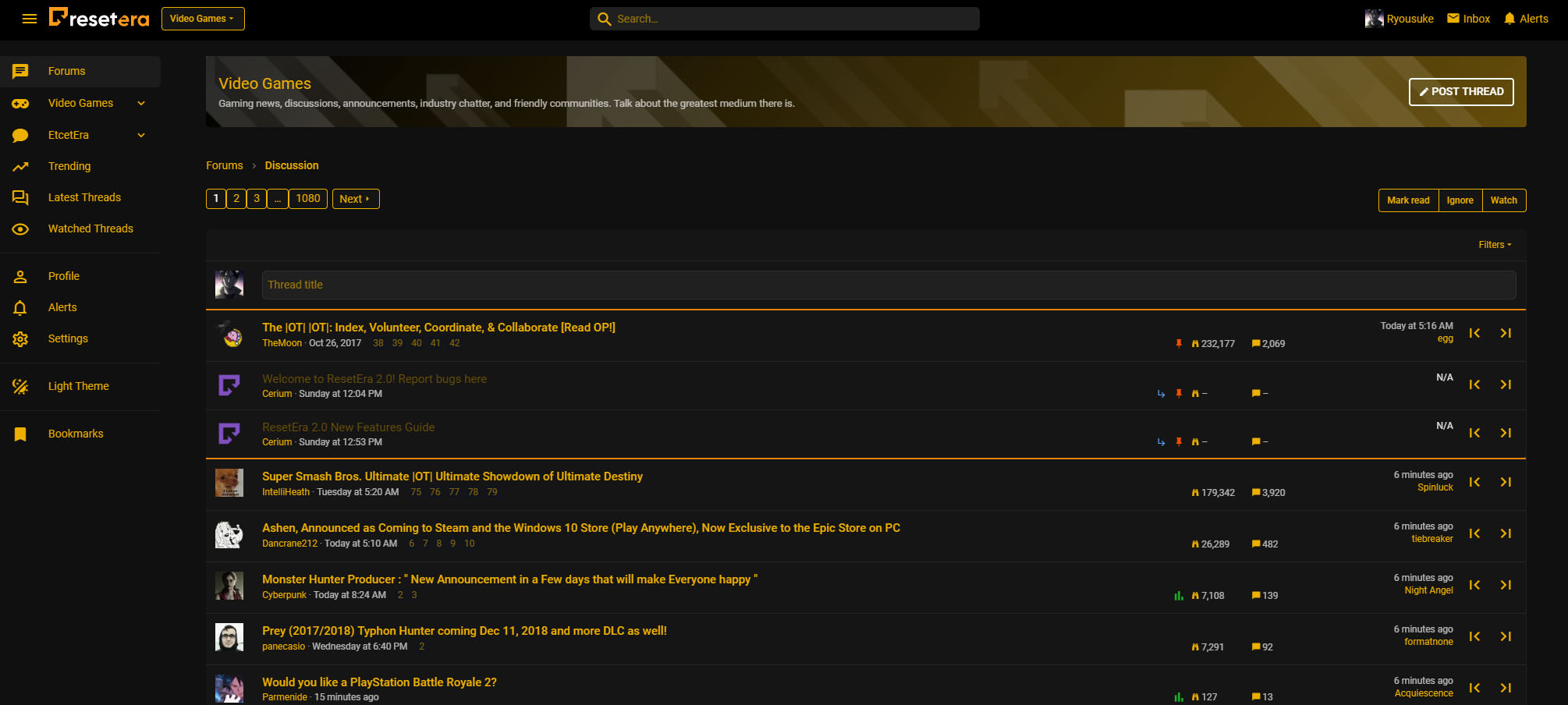 ResetEra Dark - Dark Gold Theme (No shadows)