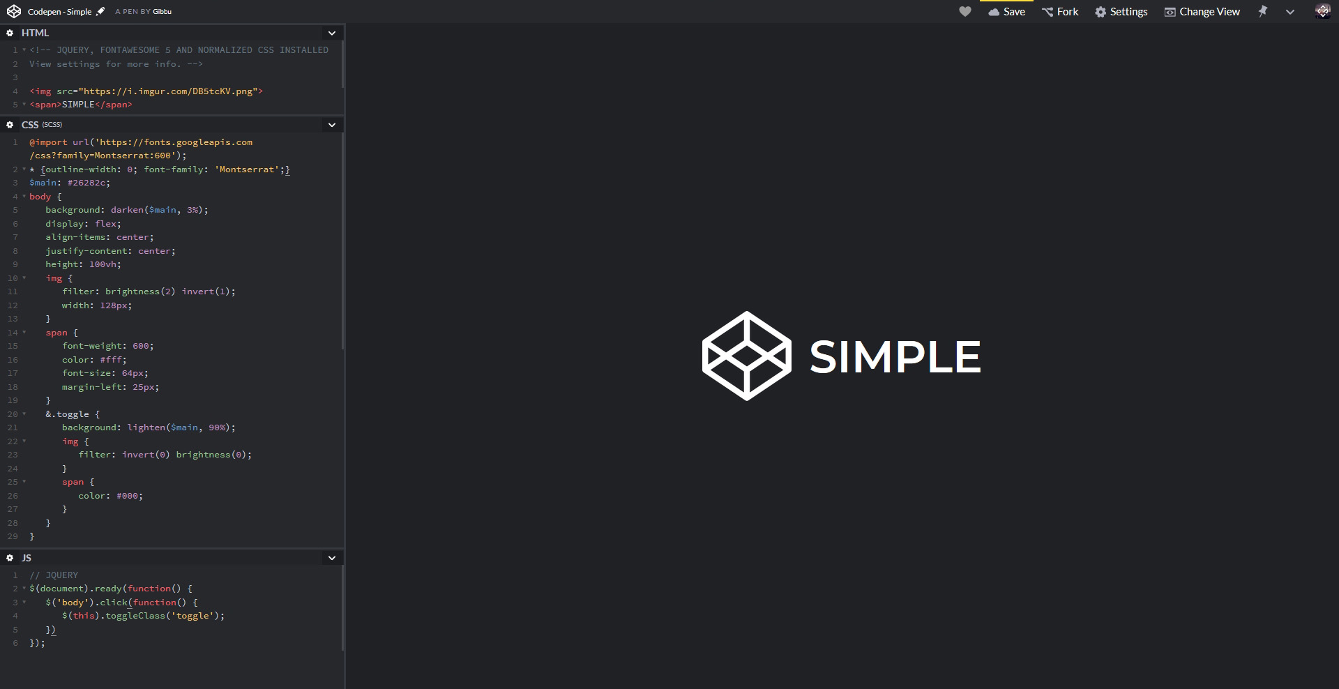 Codepen - Simple