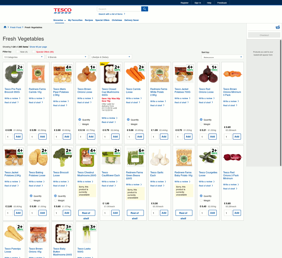 More columns in Tesco.com product lists